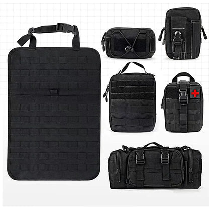 Tactical 6-in-1 Car Seat Back Organizer – Durable 600D Oxford Storage