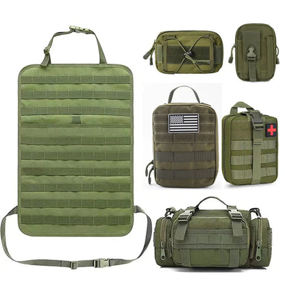 Tactical 6-in-1 Car Seat Back Organizer – Durable 600D Oxford Storage